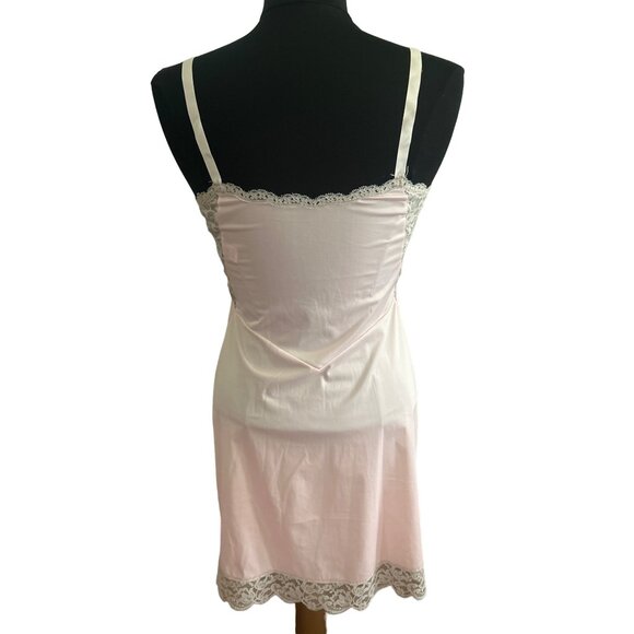 Vintage Sears Non-Cling Light Pink With Gray Lace Trim Slip, Size 32 Short - Picture 3 of 6